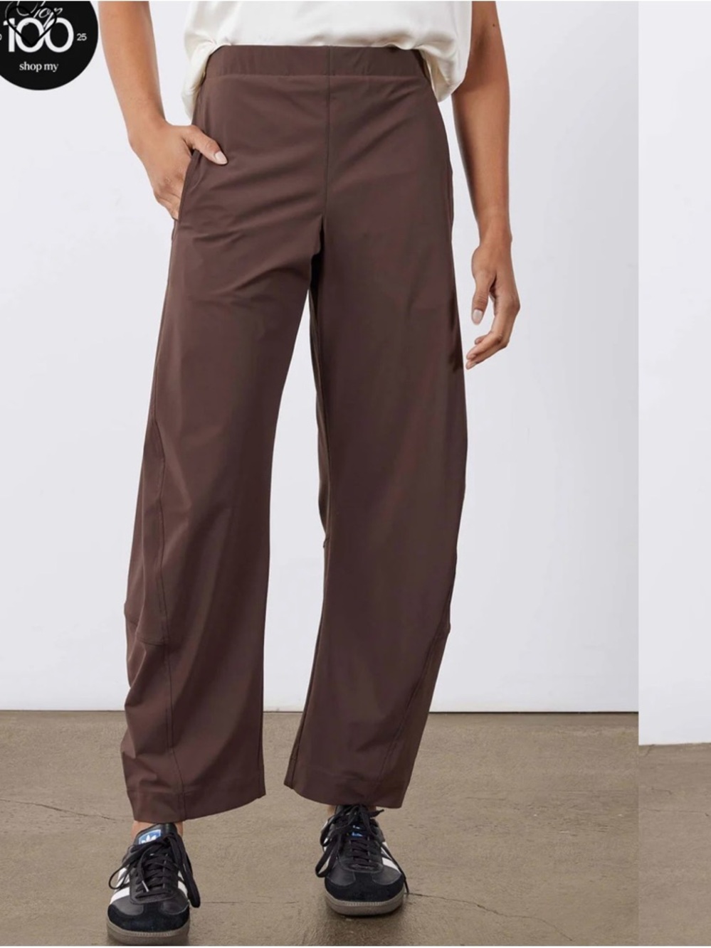 On the Loose Work Pant by Ruti in coffee